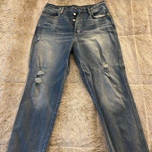 Lucky Brand High Rise Mom Jean Drew in Ankle Length